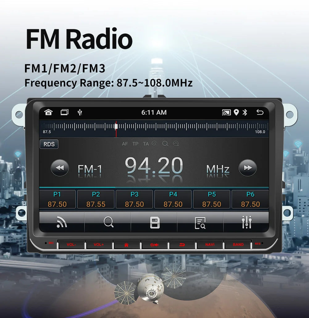 2Din Car Radio Android for Volkswagen Golf 5 6 Polo Passat B6 B7 CC Skoda Jetta Universal Multimedia Carplay Wifi GPS Navigation