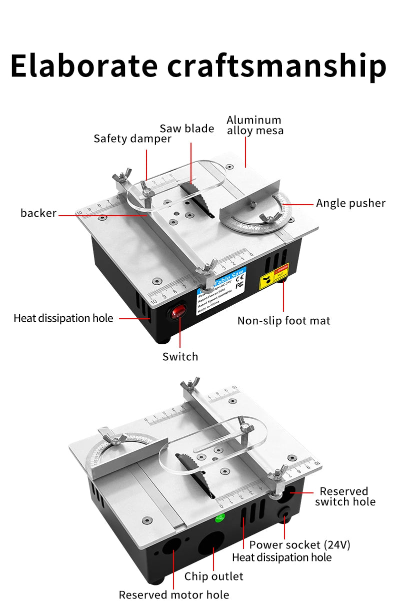 Mini Multifunctional Table Saw Electric Desktop Saws Small Household DIY Cutting Tool Woodworking Bench Lathe Cutter Machine