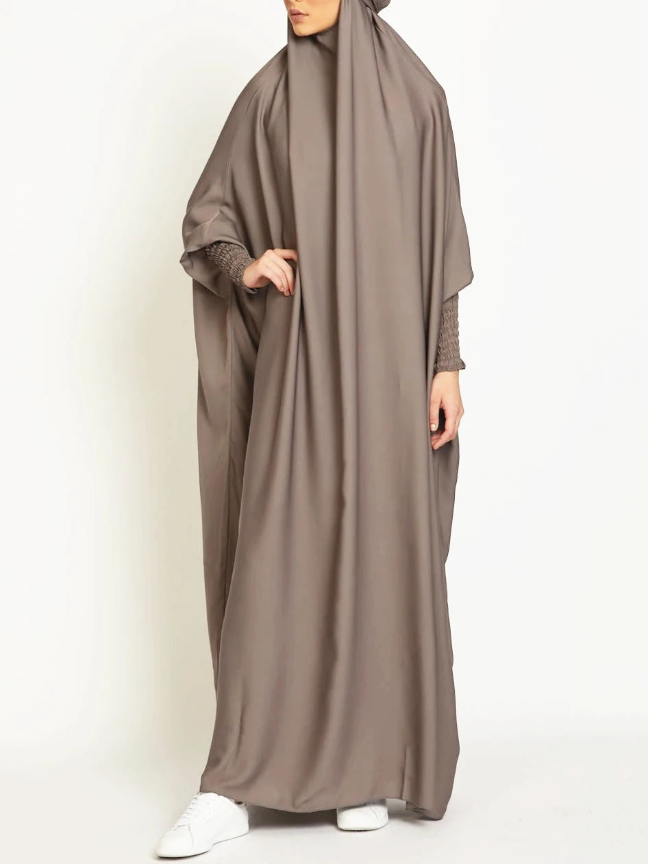 Dubai Turkey Big Hemline Solid Robe Dress