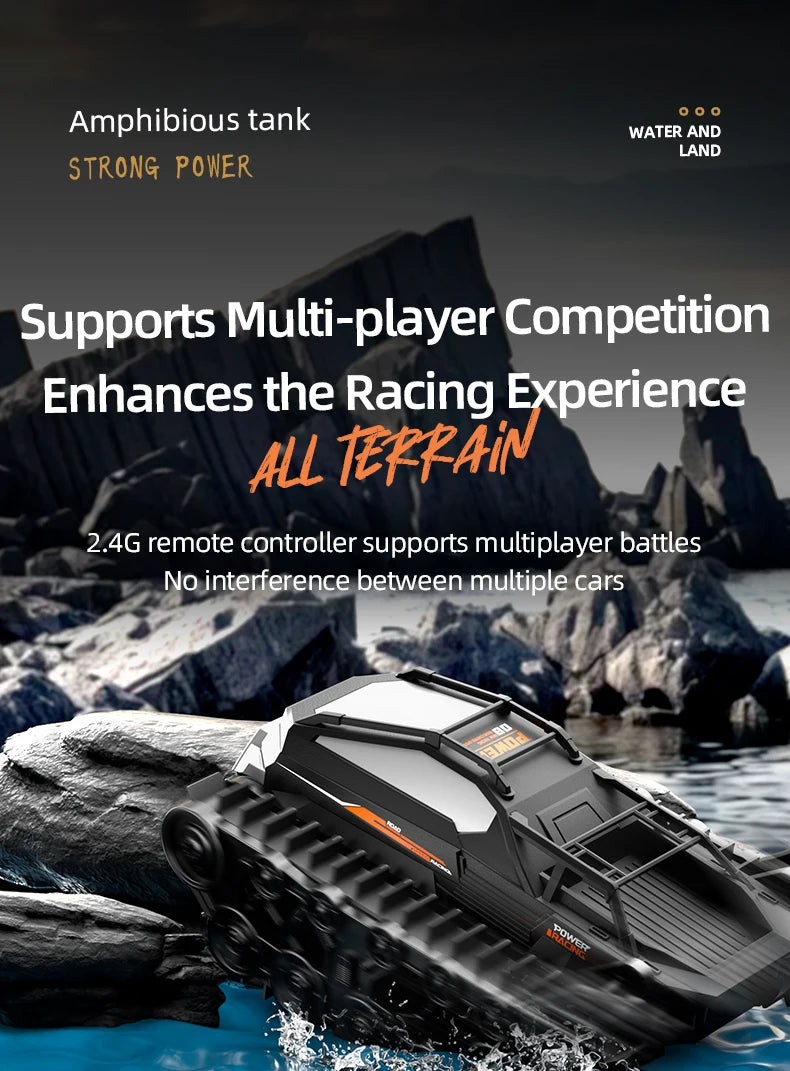 JJRC Q183 Rc Tank Car Track Remote Control Cars Off Road 4X4 2.4G Amphibious Crawler Truck Climbing Electric Model Vehicles Toys