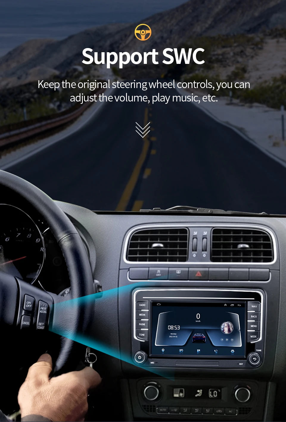 GRANDnavi Android13 Car Radio GPS For VW Volkswagen Skoda Octavia Golf 5 6 Touran Passat B6 Polo Jetta 2Din Multimedia Player