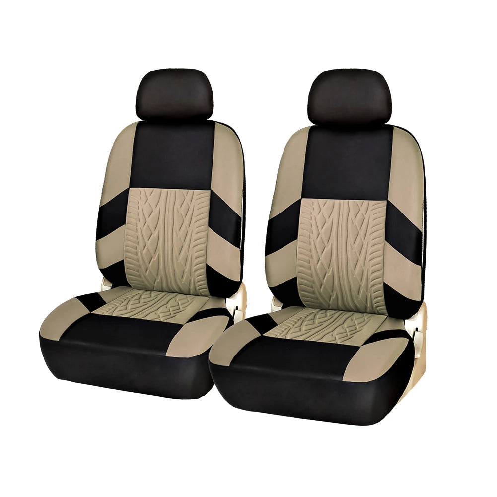 AUTO HIGH Embroidery Car Seat Covers Polyester Universal Fit Most Cars Truck SUV Van Protector - Front Pair