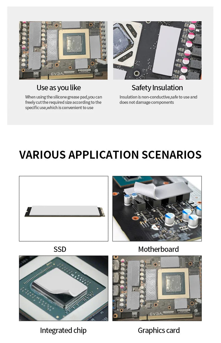 TEUCER 14.8W/mk Heat Conducting Thermal Pad Computer Laptop GPU VGA Card CPU Heatsink Cooling Conductive Silicone Grease Sheet