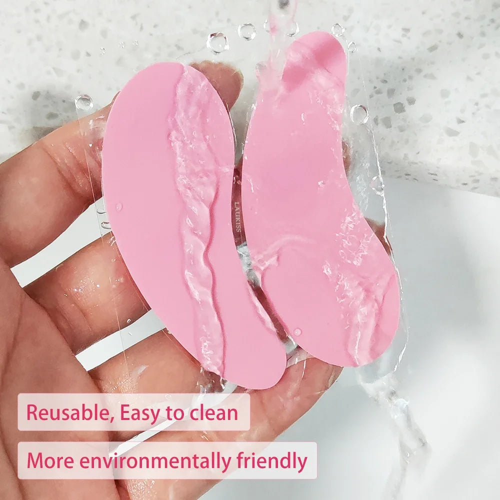 Hot 1Pair Reusable Under Eyelash Pads Silicone Stripe Lash Lift Eyelash Extension Eye Patches Under Eye Gel Patch Makeup Tools