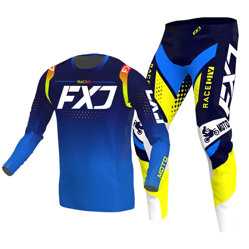 Motorcycle racing suit cross Mens Women'sMotocross Jersey Pant Kits Enduro MX MTB Off-road green red black pink yellow blue