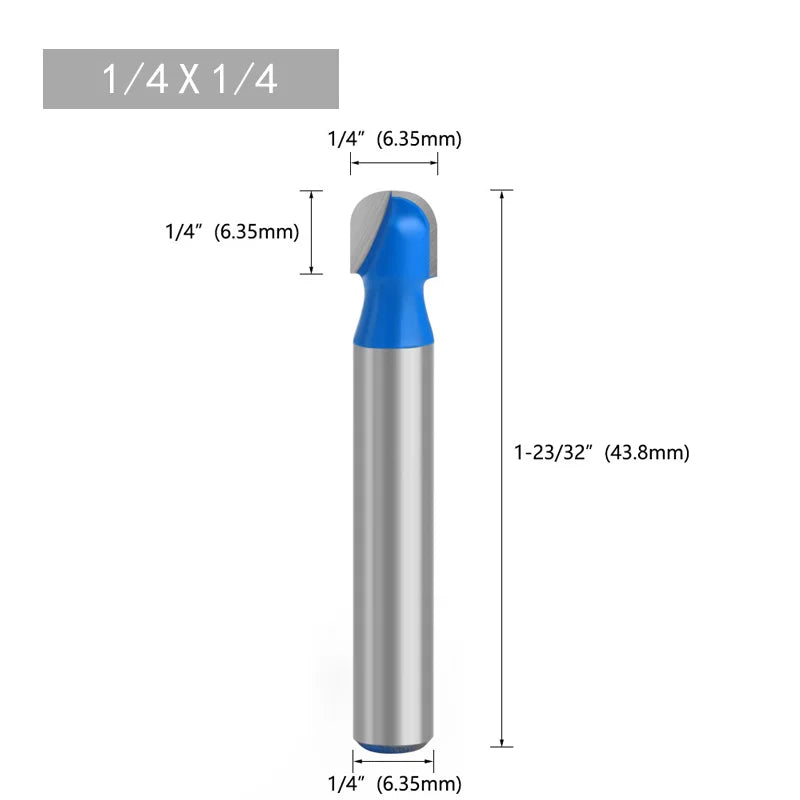 Round Bottom Over Nose Router Bit CNC 6mm Router Bit Set Carbide Ball End Mill 6mm 8mm for Wood Woodworking