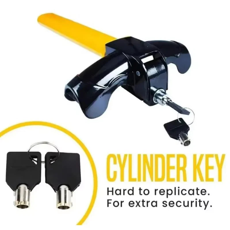 Steering wheel lock, car safety rotation T-type steering wheel anti-theft lock Universal car steering wheel lock with 2 keys
