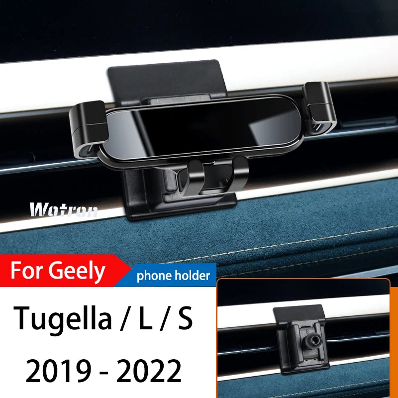 Car Phone Holder For GEEly Tugella 2019-2022 GPS Special Gravity Navigation Mobile Bracket 360 Degree Rotating Stand Accessories