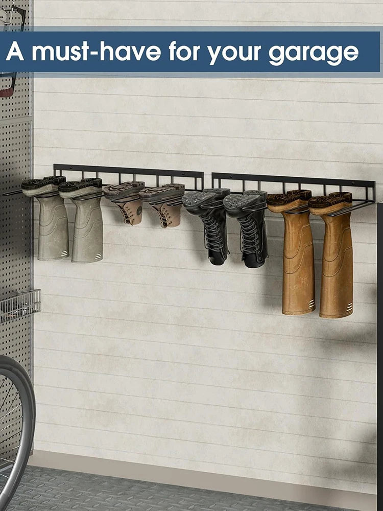 1pcs Boot Rack Hanger Wall Mounted- (4 Pair) Sturdy Metal Boot Organizer, Tall Shoe Holder for Closet, Entryway, Indoor, Garage