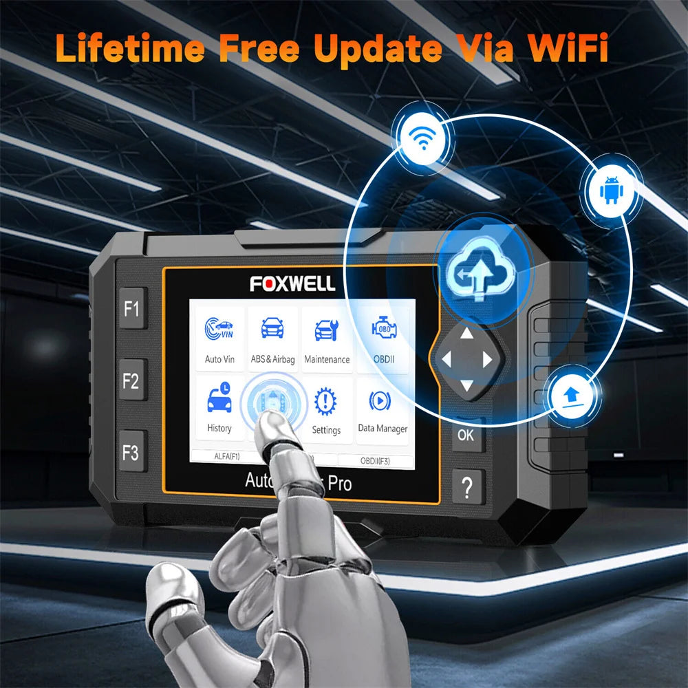 FOXWELL NT650 Pro OBD2 Automotive Scanner SAS A/F OIL EPB BRT TPS 26+ Reset Bidirectional Auto Car Diagnostic Tool  Wifi Update
