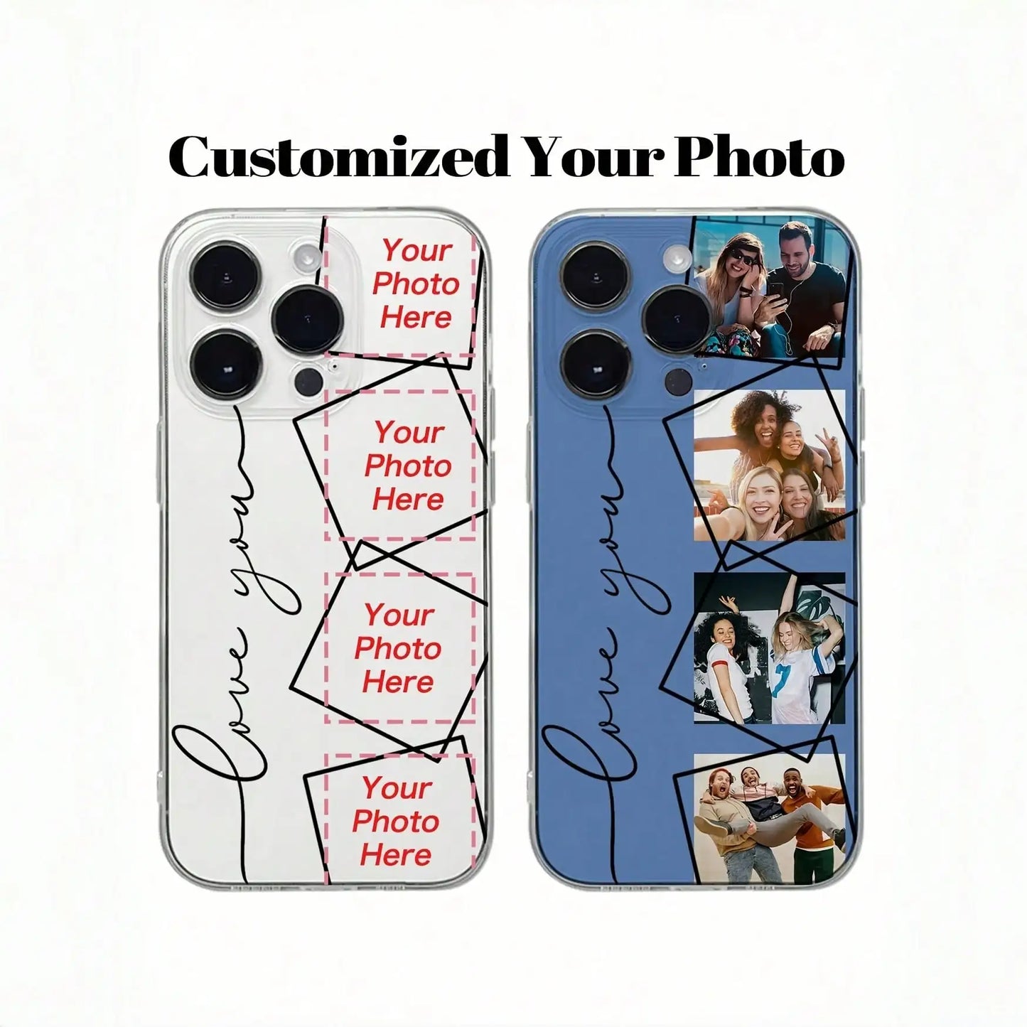 DIY Phone Customized TPU Soft Case For iPhone 17 17Air 16 16E 15 14 13 12 11Pro Max Mini SE 2020 2022 XS XR 7 8 Plus Back Cover