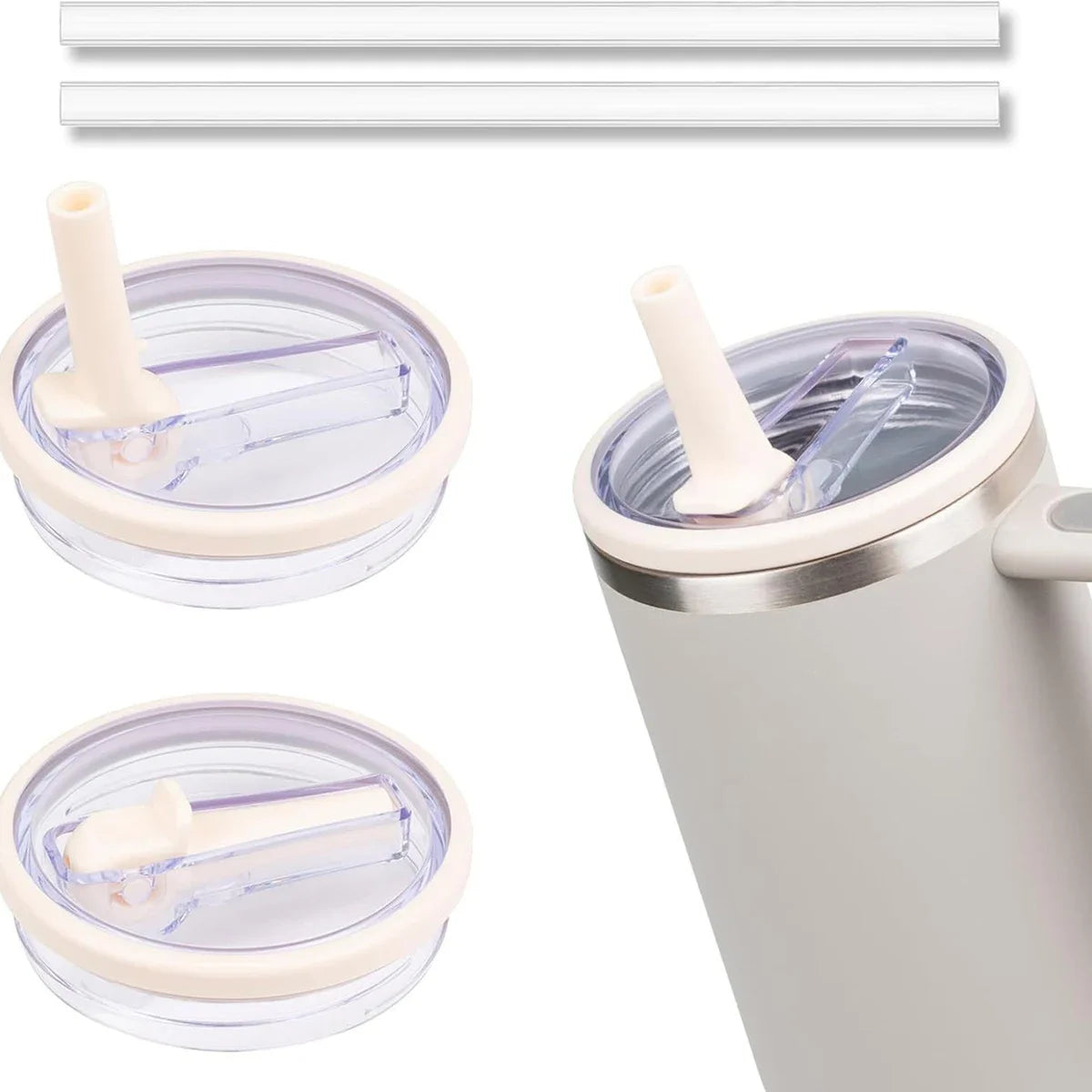 2 PCS 40Oz Tumbler Flip Straw Lid Replacement Fit for Stanley Quencher Spill Proof Splash Reusable Tumbler Cover for Stanley Cup