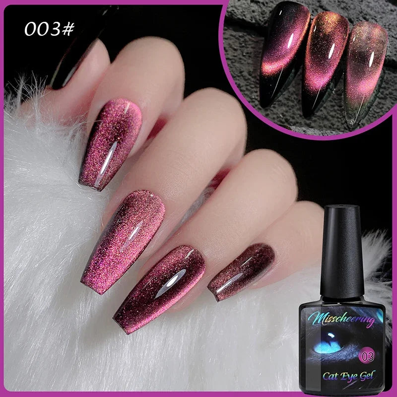 8ml 9D Rainbow Cat Eye Magnetic Nail Gel Phototherapy Adhesive Semi Permanent Nail Art Manicure Soak Off LED UV Gel