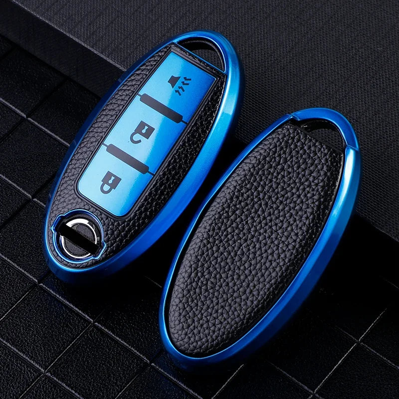 Leather TPU Shell Car Key Cover Case for Nissan Qashqai J10 J11 X-Trail T31 T32 Kicks Tiida Pathfinder Murano Note Juke Infiniti
