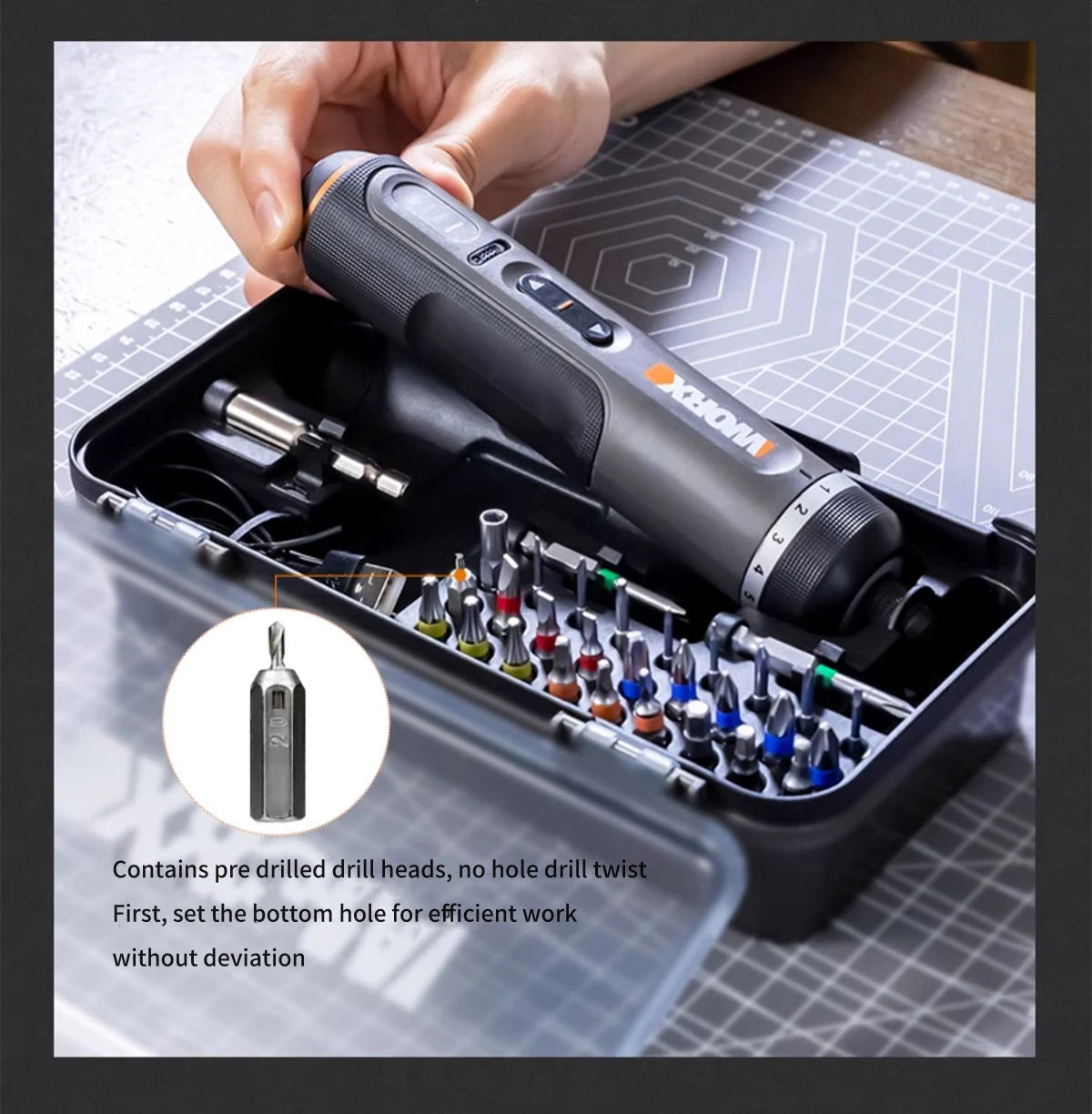 WORX WX242 420 4V Electrical Screwdriver Set Smart Cordless Electric Screwdrivers Rechargeable 30 Bit Set Mini Drill Power Tool