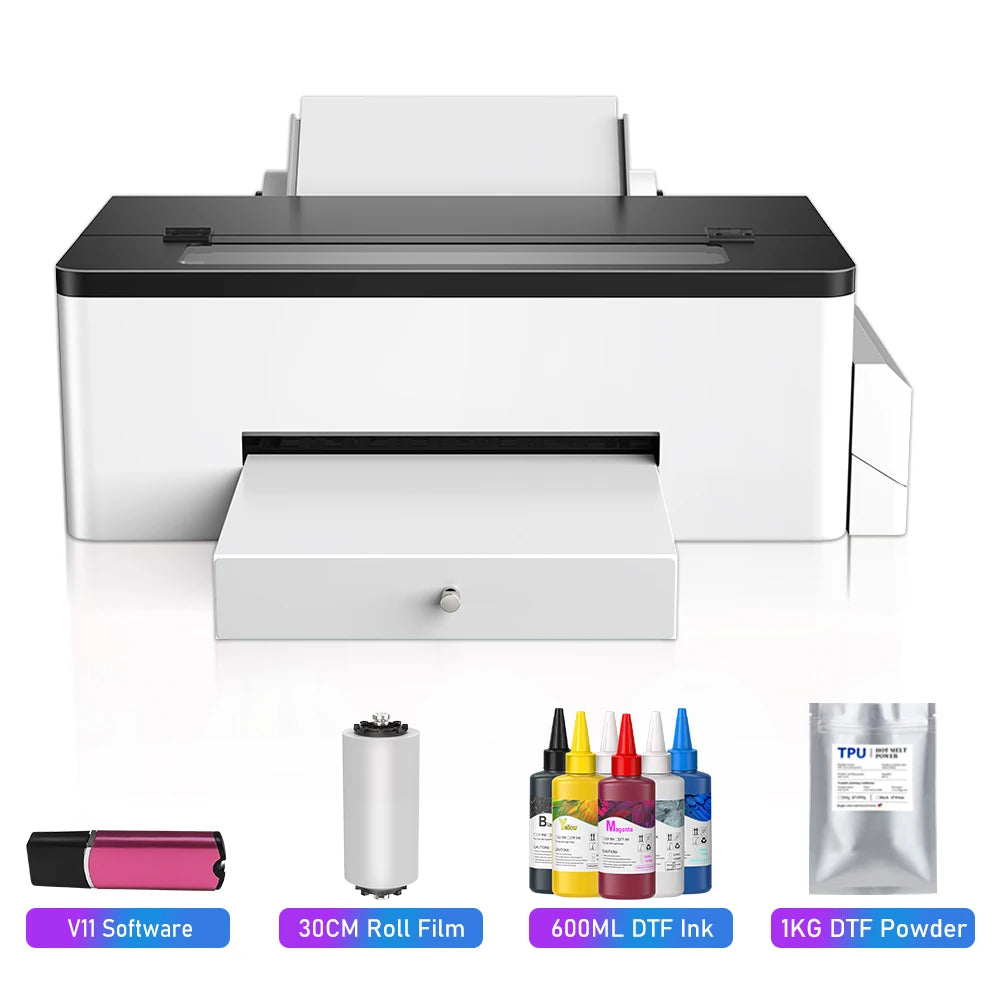 DTF Printer A3 L1800 DTF Transfer Printing Machine with Roll Feeder Direct to Film Printer A3 for t shirt DIY Printing Machine