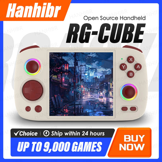 ANBERNIC RG Cube Handheld Game Console 3.95'' IPS Touch Screen Android13 RGB Lighting Effect RGCUBE Streaming Retro Video Player