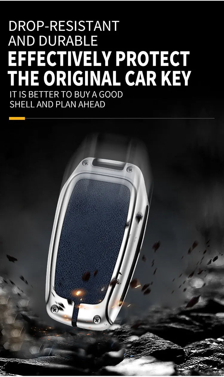 New Zinc Alloy Leather Car Key Case Cover Shell For Toyota CHR Hilux Fortuner Land Cruiser 200 Camry Corolla Crown RAV4 Highland