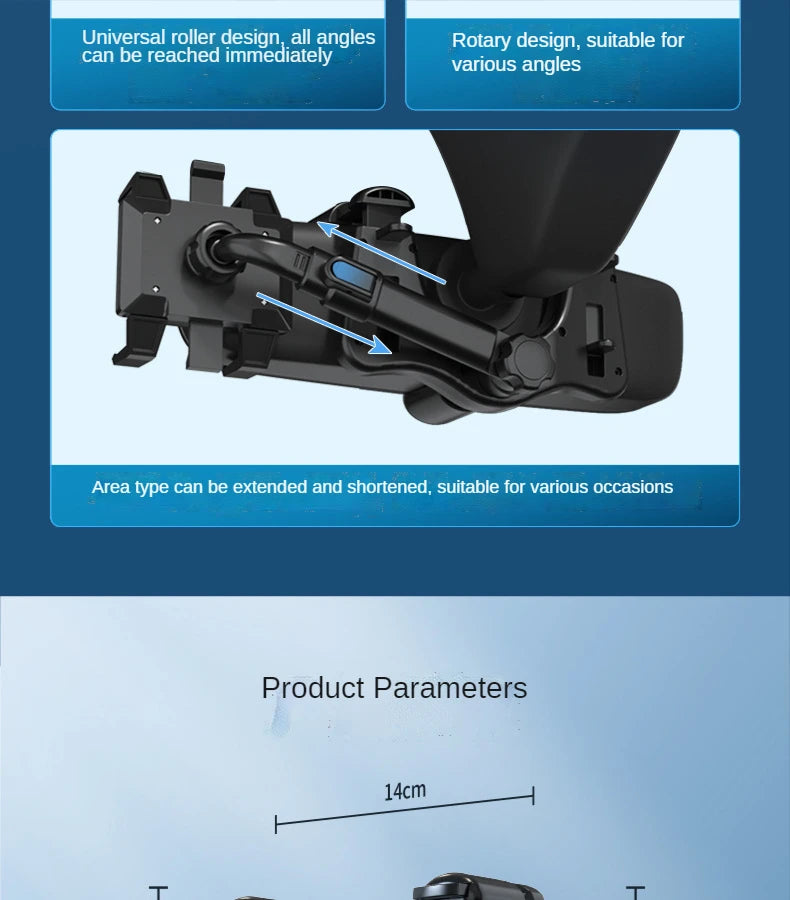 Car Phone Holder 360° Rearview Mirror Phone Holder Auto Rearview Mirror Seat Hanging Clip Bracket Cell Phone Holder for Car