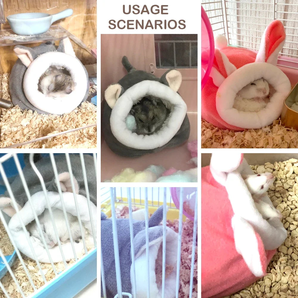 Hamster House Guinea Pig Hamster Cotton House Pet Bed House Small Animal Nest Winter Warm For Rodent/Guinea Pig/Rat/Hedgehog