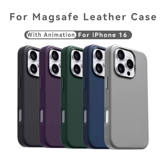Original  Leather With Magsafe Case For iPhone 16 Pro Max 16 Plus Case Wireless Charging Magnetic Cover 16Pro With Box