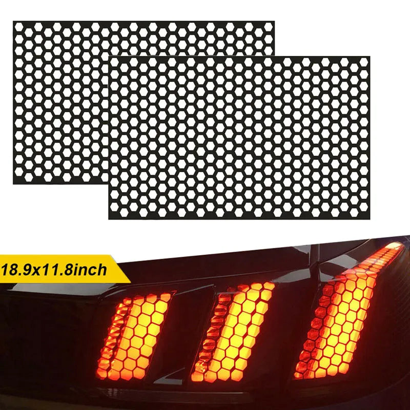 Car DIY Honeycomb Sticker Auto Rear Tail Light Lamp Car StylingTaillight Hollow Fashion Decals Decoration Wrap Film 48*30cm