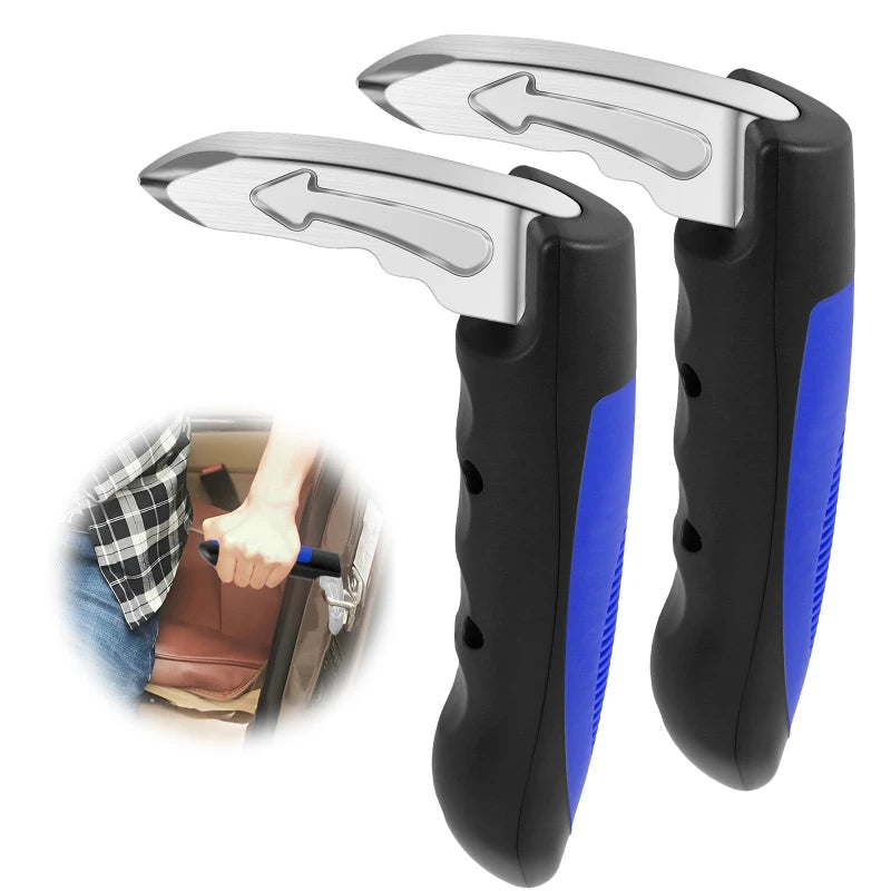 Automotive door assist handles 2-in-1 multifunctional vehicle support handles with window breaker, portable door latch handles