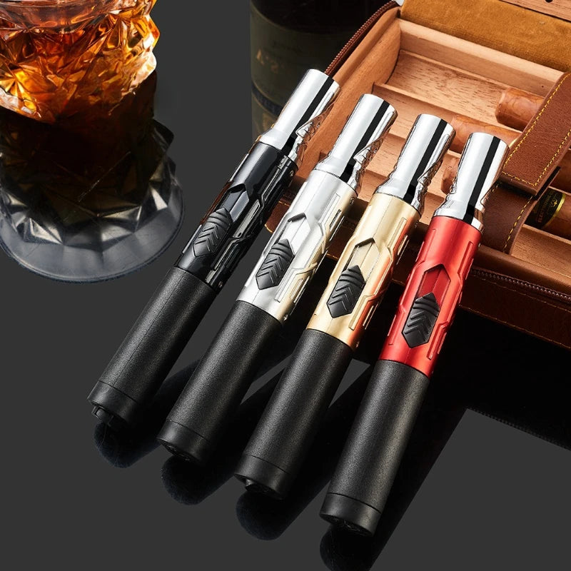 New High Temperature and High Power Spray Gun Lighter Metal Windproof Flame Spray Cigar Outdoor Butane Inflatable Torch Lighter