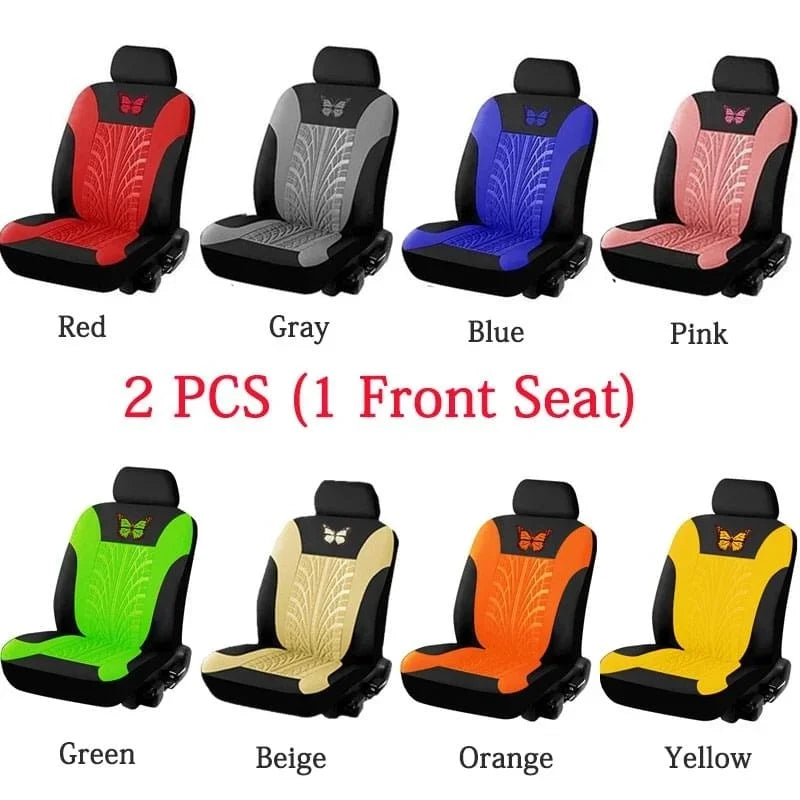 Butterfly Glamour Car Seat Cover Set Premium Bronzing 9-Piece Universal Fit for 5 Seats Fashionable Design Durable Comfortable