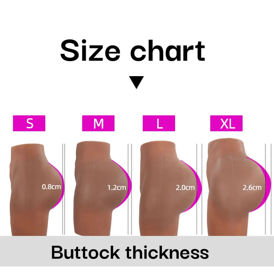 YUERUGOU Oversize Crossdresser Silicone Shape wear Realistic Hip pads and Butt Pads Flexible Hip Enhancer Panties for Drag Queen