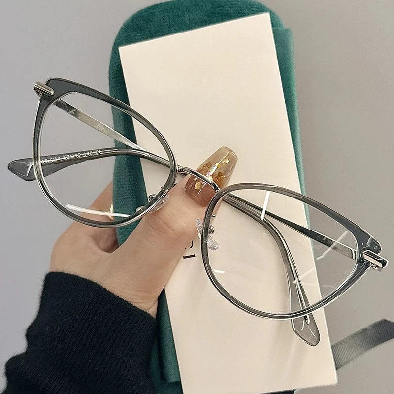 Women Cat Eye Finished Myopia Glasses Men New Style Blue Light Blocking Glasses Trendy Retro Near Sight Eyeglasse for Ladies