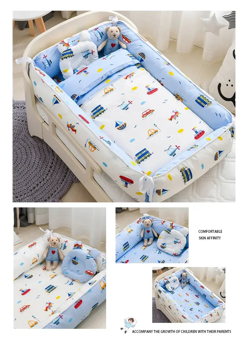 Newborn Bed Folding Baby Sleeping Nest Crib Travel Playpen Mattress Child Toddler Playpens Photography Cama Bebe with Pillow