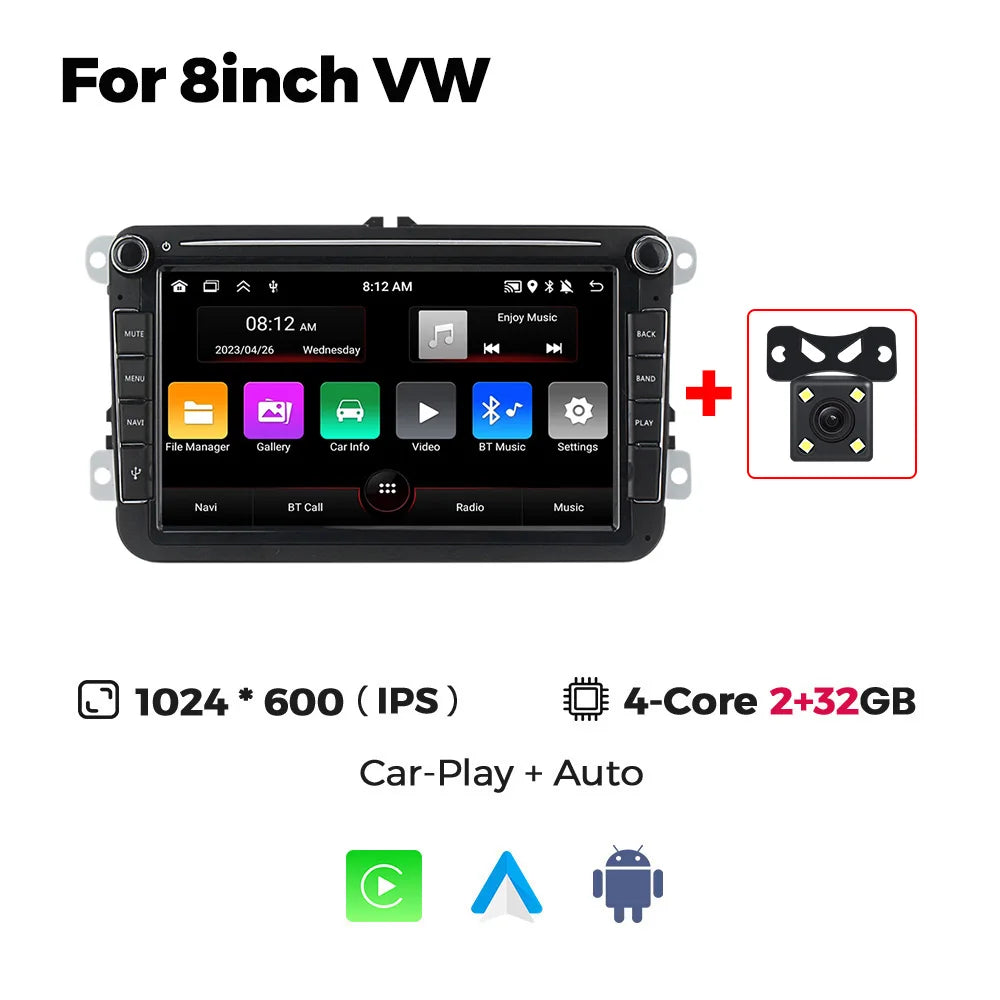 7/8/9" Android13 BT GPS Car Multimedia Radio for Volkswagen VW Golf 5 6 Polo Passat B6 B7 CC Skoda Jetta Tiguan Touran GOLF POLO