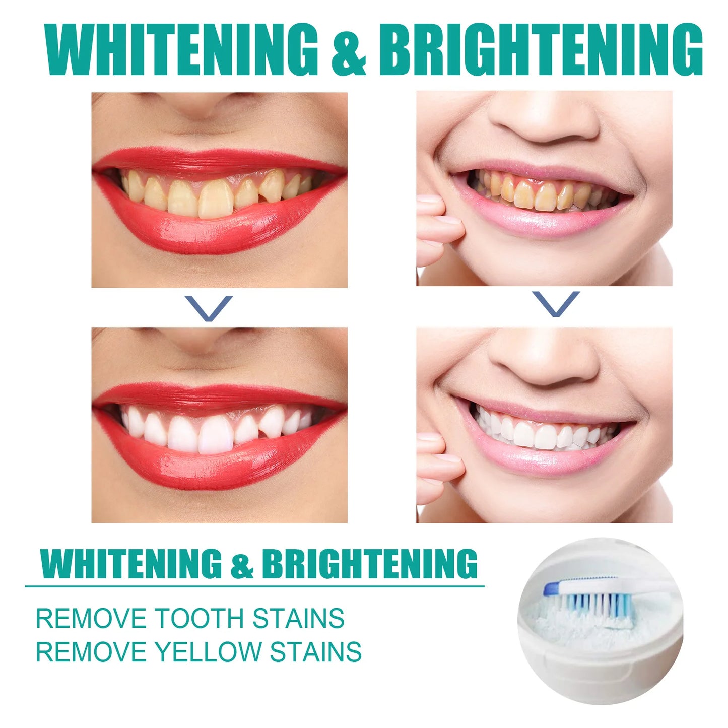 EELHOE Teeth Whitening Powder 5 Days Tooth Cleaning Oral Hygiene Care Plaque Stains Tartar Removal Stains Natural Cleaning Tool