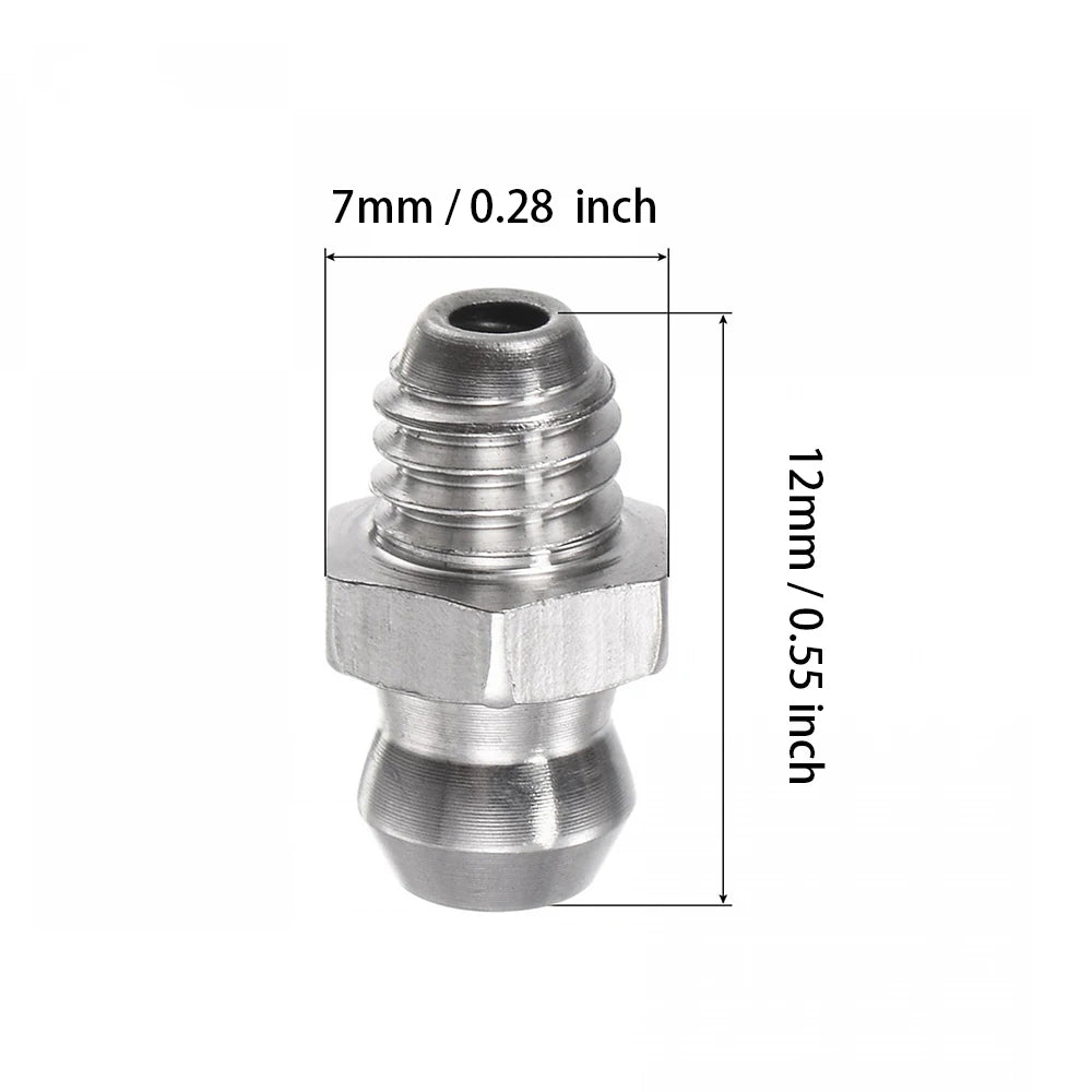 10/20PCS Grease Gun Coupler Steel Connector Fittings Grease Nipple M6 Straight Hydraulic Car Filling Tools Grease Fitting Nipple