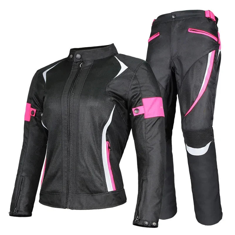 Motorcycle riding wear summer female waterproof motorcycle suit set slim-fit anti-fall four seasons racing clothing