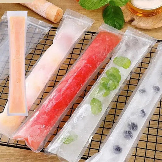 2024 Disposable Ice Pop Mold Bag Large Freeze Popsicle Sealed Bags DIY Juice Yogurt Smoothie Bag With Funnel Ice Cream Tool