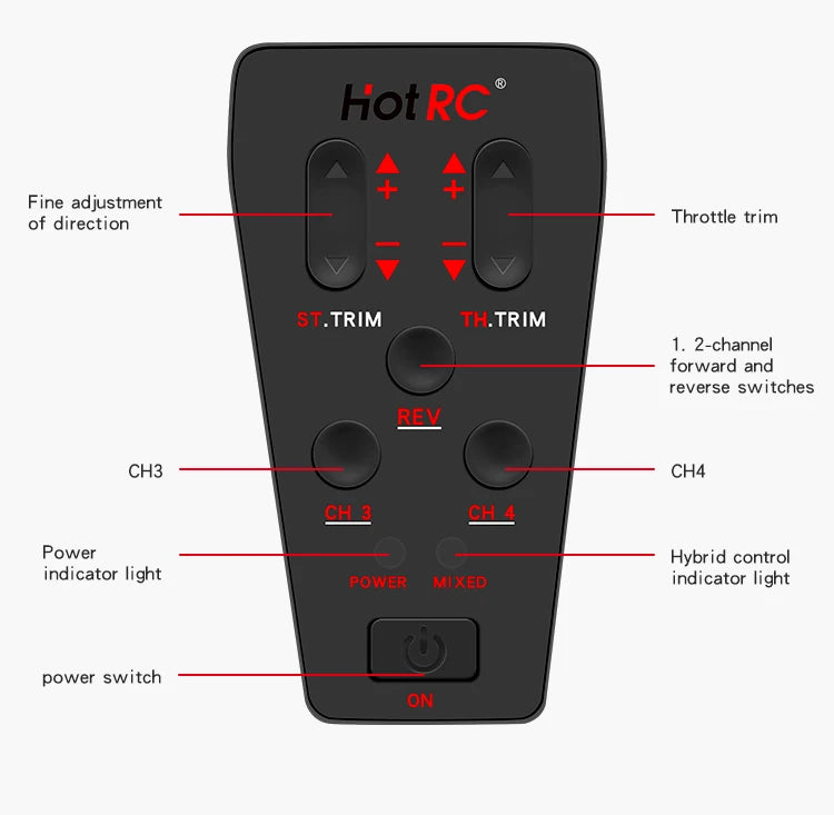 Hotrc CT-6A CT-4A 6CH 4CH 2.4GHz Radio System Transmitter Remote Controller with F-06A F-04A 6Ch Receiver for RC Car Boat Tank