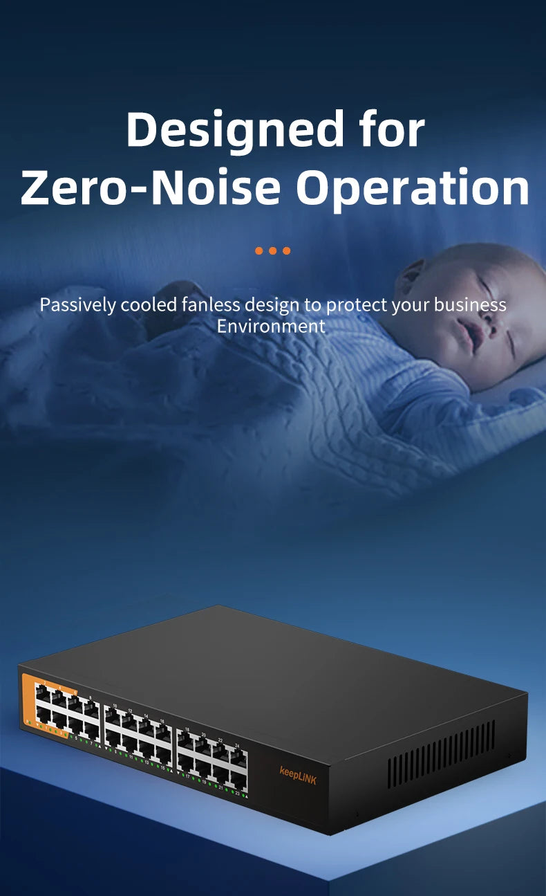 KeepLiNK 24-Port Gigabit Ethernet Switch Unmanaged Plug and Play