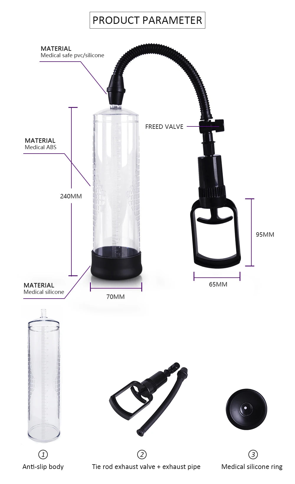 Male Penis Pump Vacuum Dick Extender Penis Enlargement Erotic Sex Toy For Man Cock Increase Length Enlarger Adult Supplies