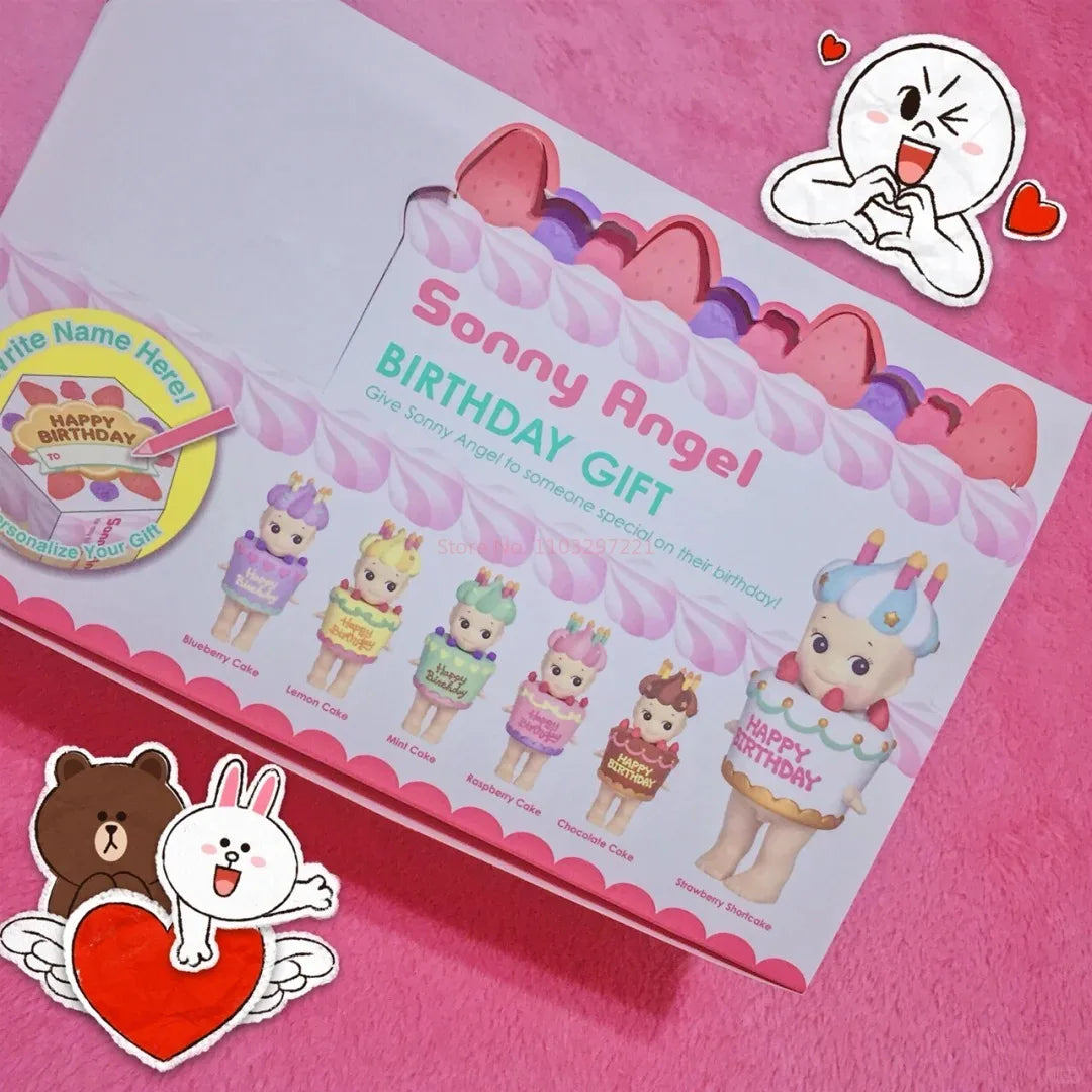 Sonny Angel Birthday Cake Series Blind Box Lying Down Angel Series Anime Figures Kawaii Cartoon Surprise Box Toys For Kids Gifts