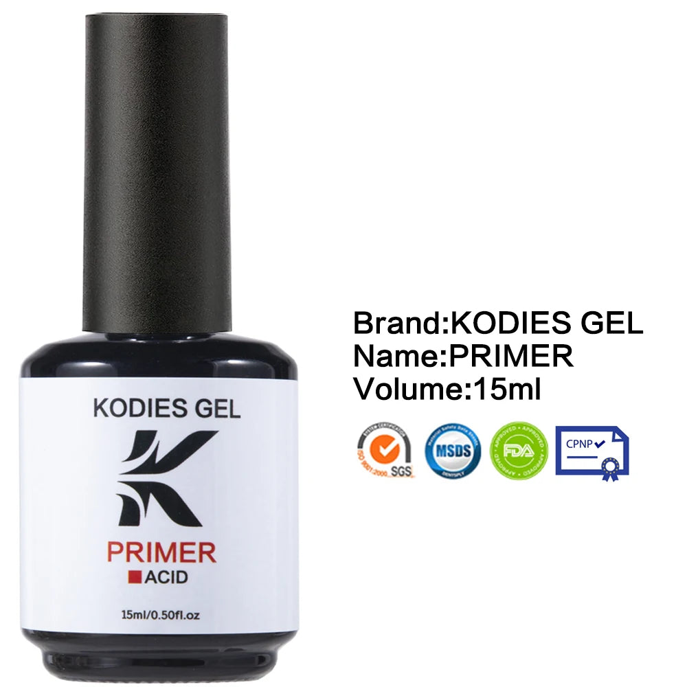 KODIES GEL Nail Primer Base Gel Prep Dehydrator Fast Dry Strong Adhesion Base Coat Gel Polish Semi Permanent UV Manicure Bonder