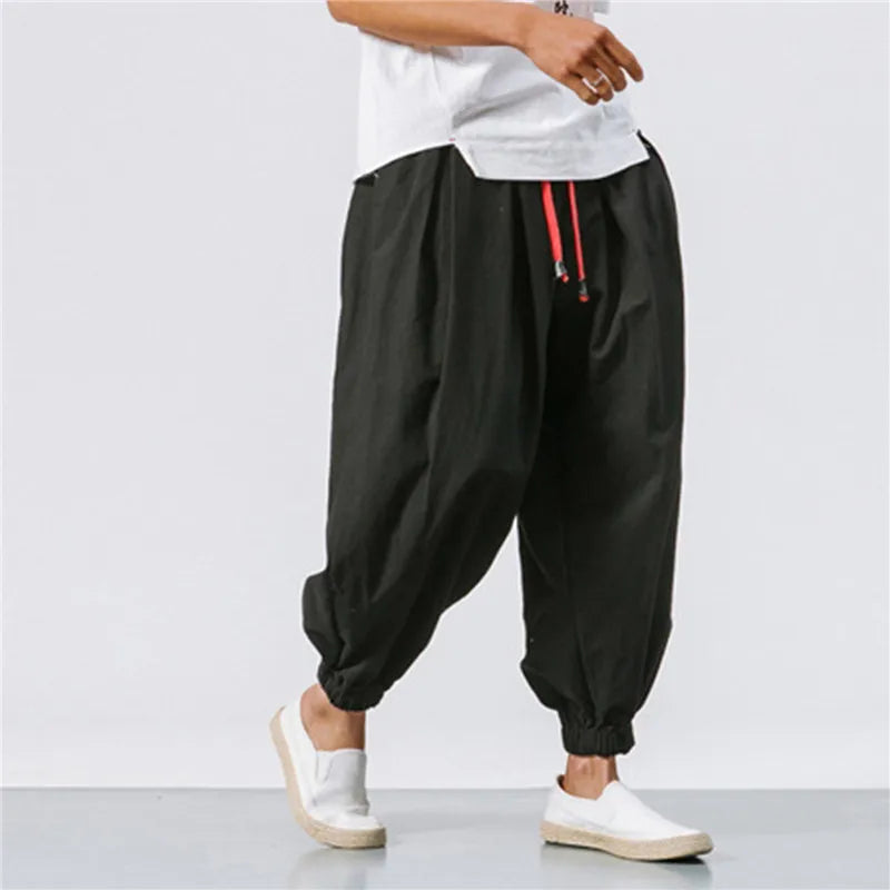 Black Men's Pants Oversized 2024 Men Jogger Harem Trousers Cotton Harajuku Style Casual Male Sweatpants New Streetwear 5XL