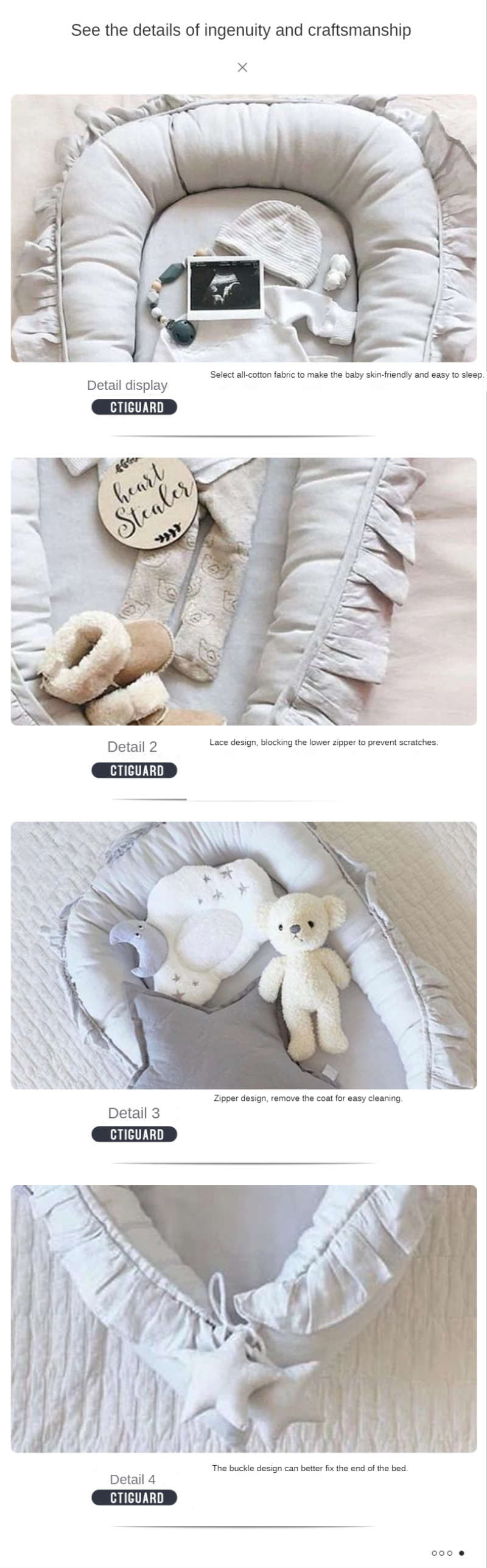 88*50*15cm Cotton Cribs Removable Sleeping Nest for Baby Bed Crib with Pillow Infant Toddler Cradle Mattress Newborn Gift