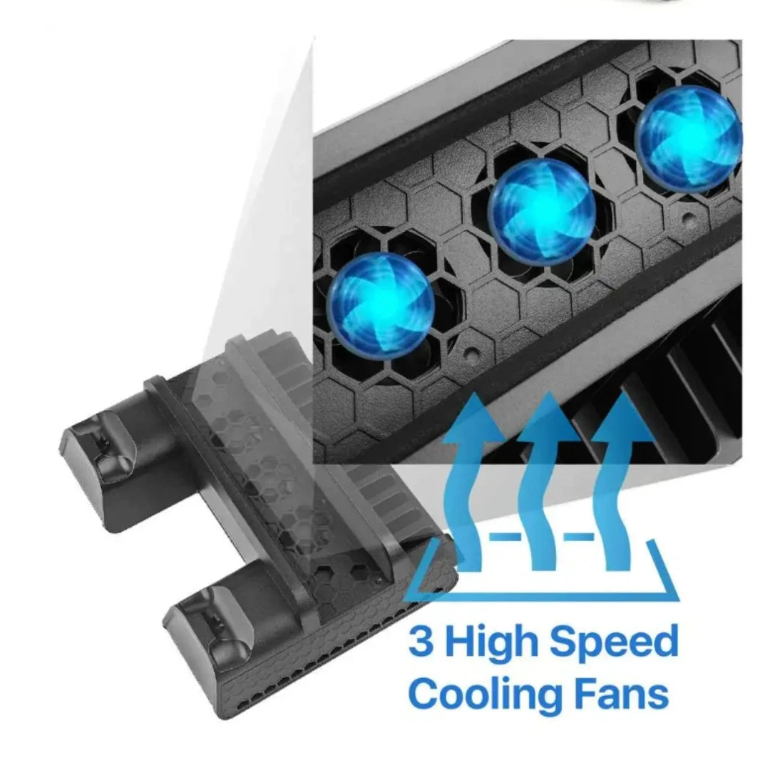 Cooling Stand For PS4 Slim Pro With Controller Charging Station Handle Charger Dock With Discs Slot Game Card For PlayStation 4