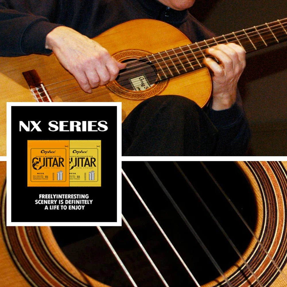 10/50 Set Orphee Classical Guitar Strings Silver Plated Wire Nylon Strings NX Series 6pcs/Set Beginners for Classic Guitar Part