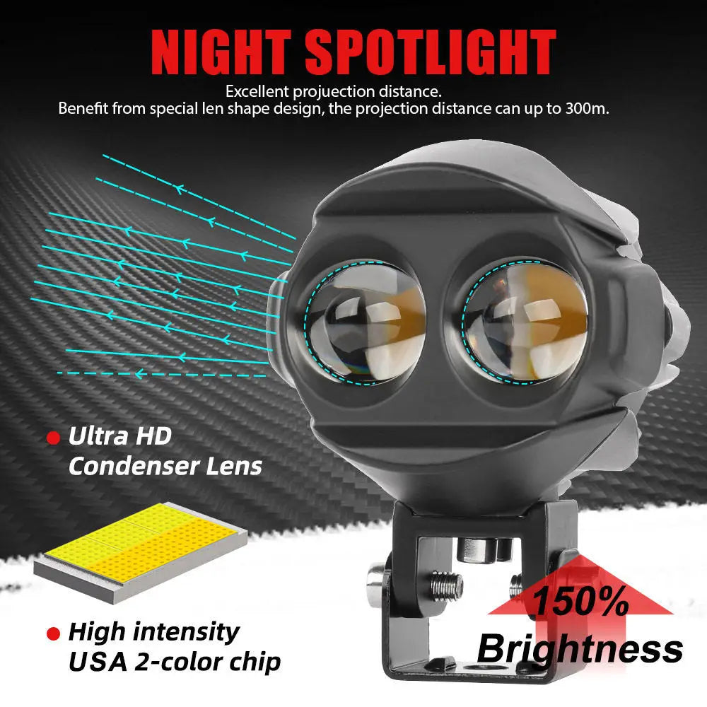 New Motorcycle 3inch Fog Lights 6000K 3500K LED Off Road Driving Light 20000LM Auxiliary Spot Work Lights for Truck Car ATV