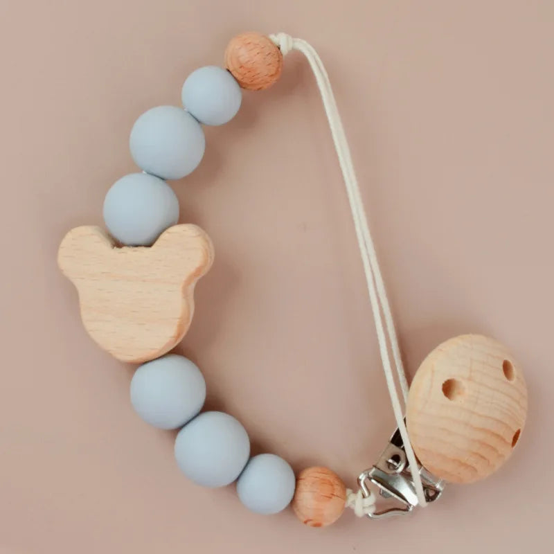 NEW Personalized Baby Pacifier Clip Custom Name Infant Dummy Clips Baby Souvenir Newborn Gift Wood Baby Supplies New Mother Gift