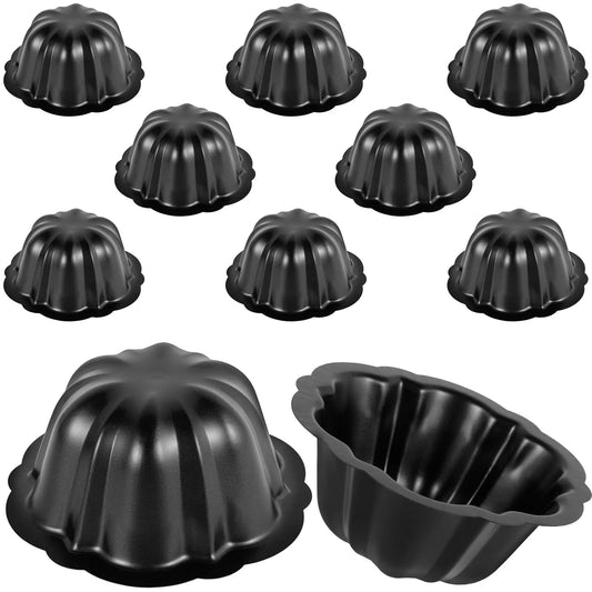 10Pcs Cake Pan Non Stick Coated Carbon Steel Cake Pan Flower Shape Cake Baking Pan Cake Baking Mold for Baking Cake Oven
