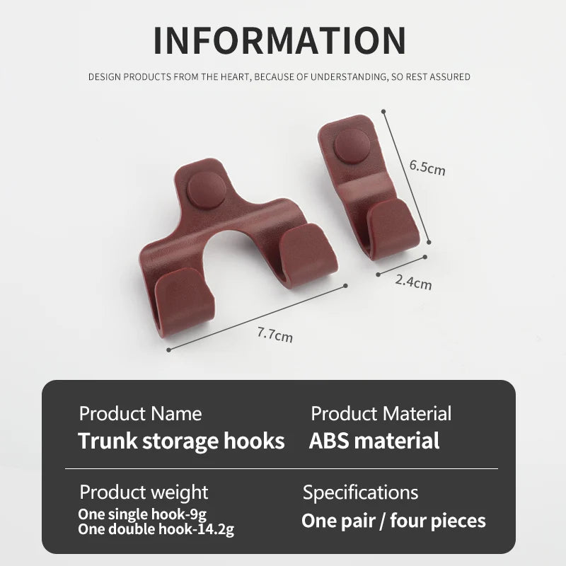 For BMW F20 F30 F36 G20 G30 G32 F10 G01 G02 G05 X1X2X3X4X5X6 Car Rear Trunk Storage Hooks Auto Boot Hook Organizer Accessories